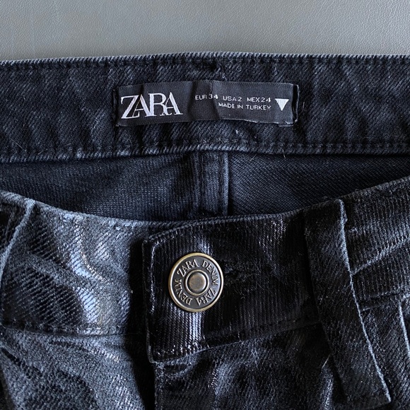 Zara Waxed Finish Full Length Jeans - Picture 6 of 6